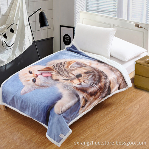 Faux Fur Super Cosy Sublimation Tier Baby Sherpa Fleece Decke für Winterflausch